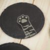 Untersetzer Glasuntersetzer Katzenpfoten Schiefer 4 Stück im Set