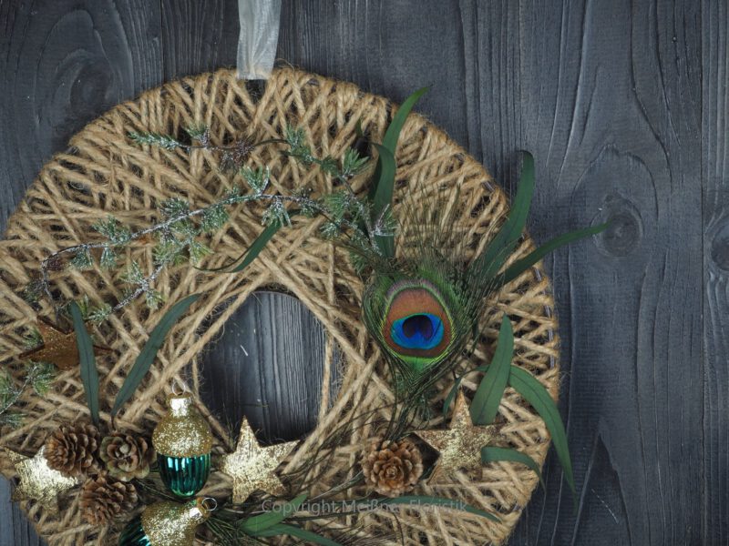 Hoop Advent Trockenblumen Wandkranz Türkranz Größe  30 cm