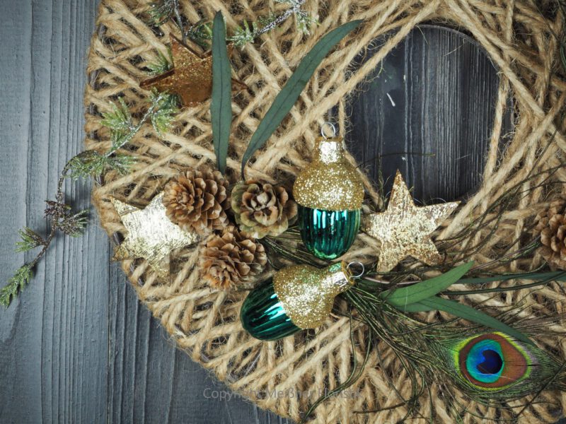 Hoop Advent Trockenblumen Wandkranz Türkranz Größe  30 cm