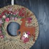 Hoop Advent Trockenblumen Wandkranz Türkranz Größe  40 cm