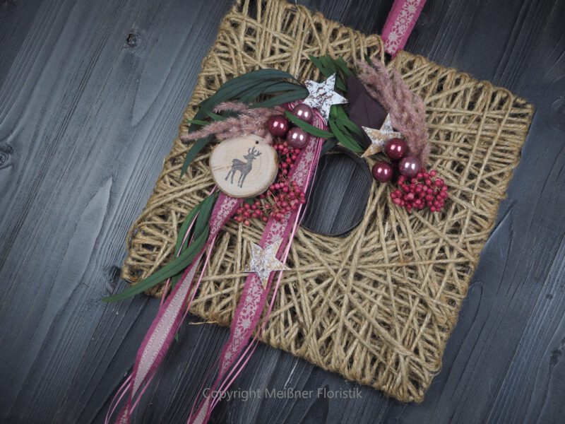 Hoop Advent Wand oder Türkdeko quadratisch rosa Hoop Advent Wand oder Türkdeko quadratisch rosa