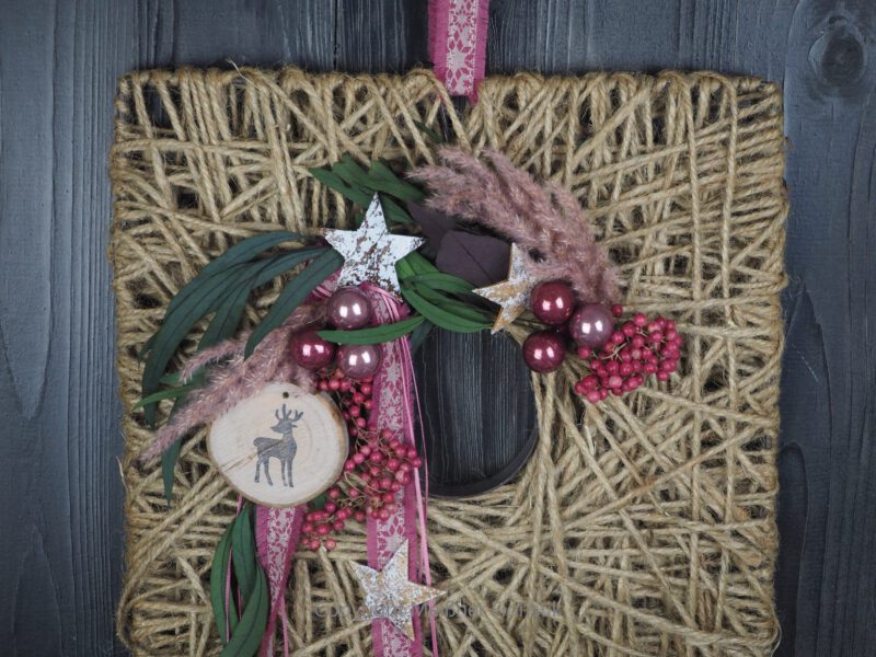 Hoop Advent Wand oder Türkdeko quadratisch rosa Hoop Advent Wand oder Türkdeko quadratisch rosa