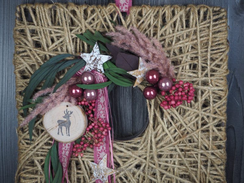 Hoop Advent Wand oder Türkdeko quadratisch rosa Hoop Advent Wand oder Türkdeko quadratisch rosa