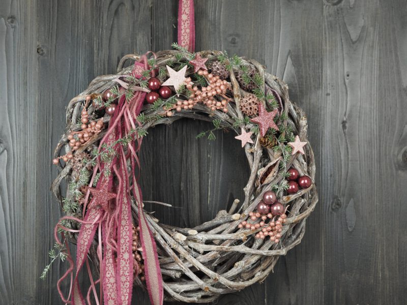 Türkranz Advent rosa beere Weihnacht