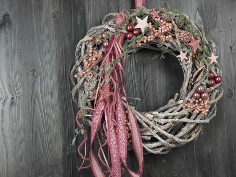 Türkranz Advent rosa beere Weihnacht