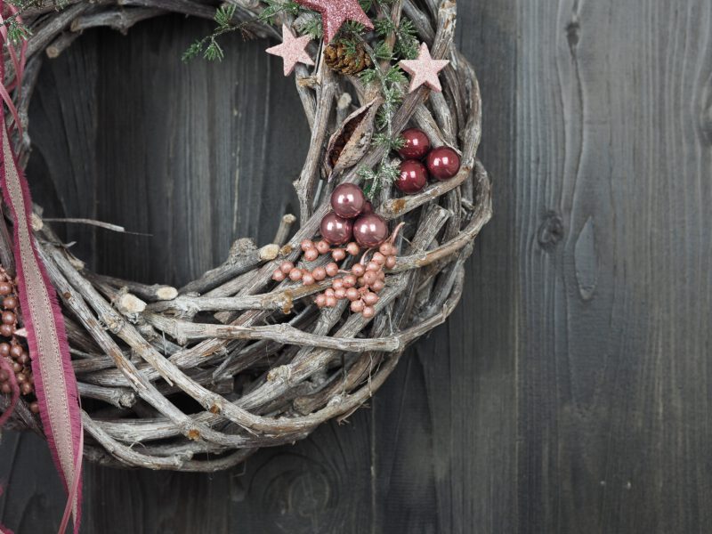 Türkranz Advent rosa beere Weihnacht