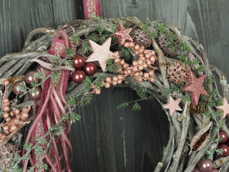 Türkranz Advent rosa beere Weihnacht