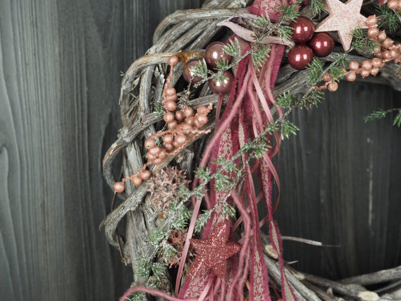 Türkranz Advent rosa beere Weihnacht