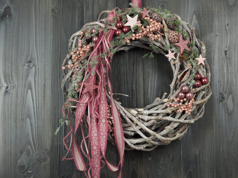 Türkranz Advent rosa beere Weihnacht