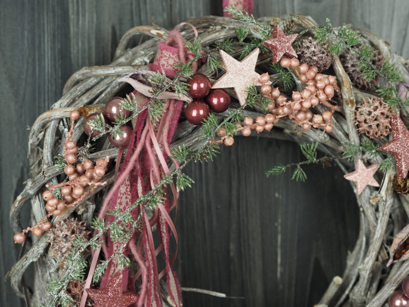 Türkranz Advent rosa beere Weihnacht