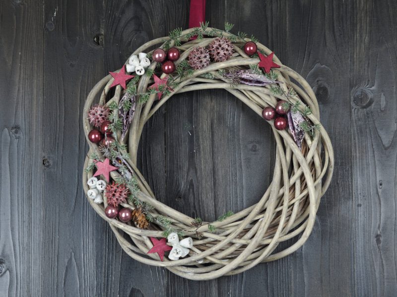Türkranz Advent rosa beere weiße  Weihnacht