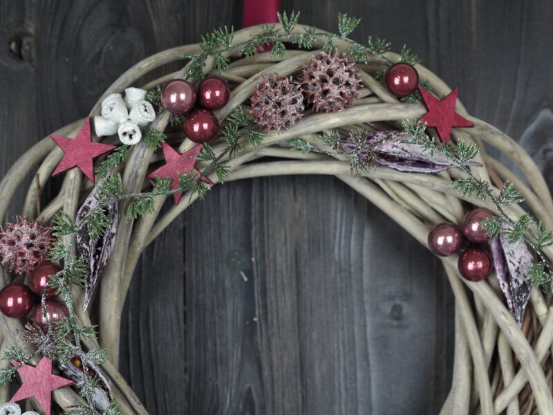 Türkranz Advent rosa beere weiße  Weihnacht