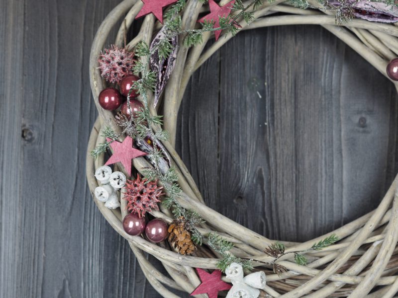 Türkranz Advent rosa beere weiße  Weihnacht
