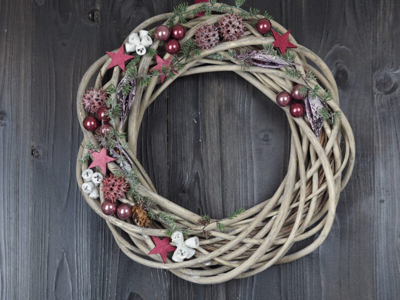 Türkranz Advent rosa beere weiße  Weihnacht