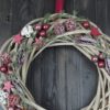 Türkranz Advent rosa beere weiße  Weihnacht