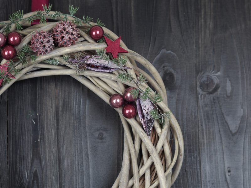 Türkranz Advent rosa beere weiße  Weihnacht