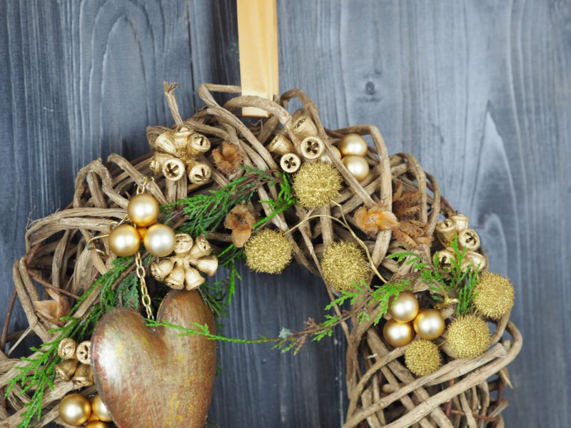 Türkranz warme gold braun Weihnacht 40 cm