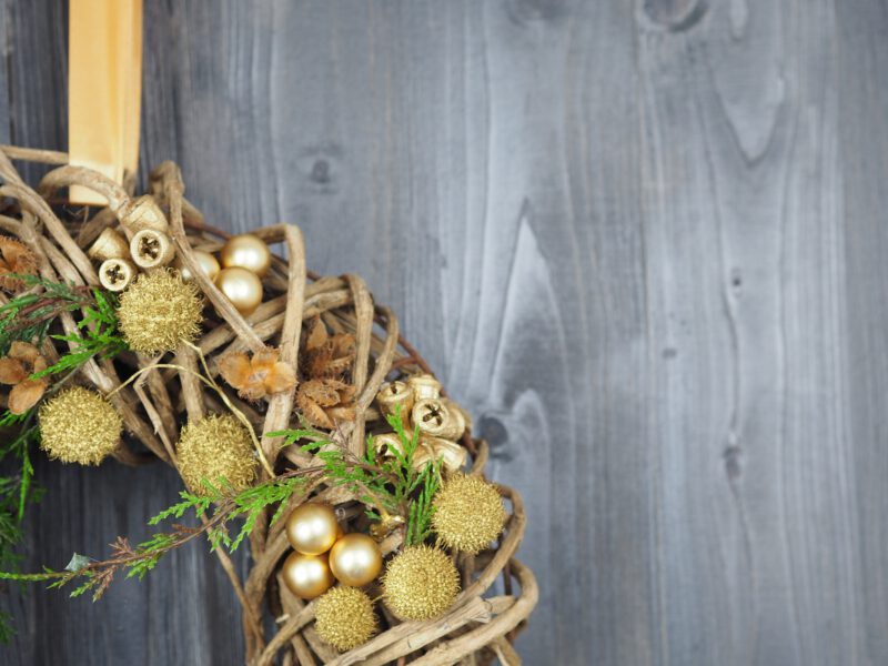 Türkranz warme gold braun Weihnacht 40 cm