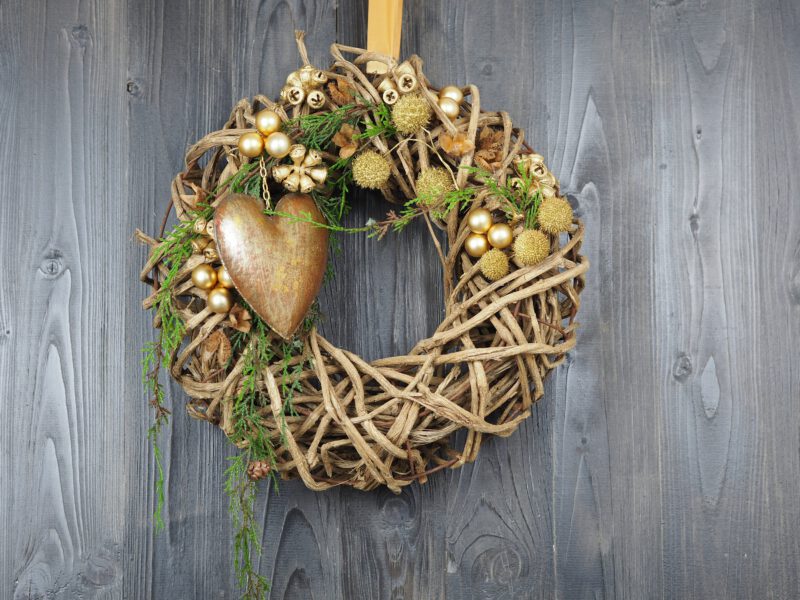 Türkranz warme gold braun Weihnacht 40 cm
