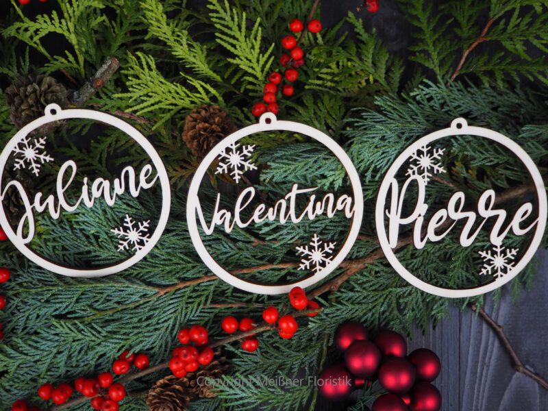 meissner-floristikAverage rating: 0 reviews Christbaumschmuck individualisiert Holz Namen