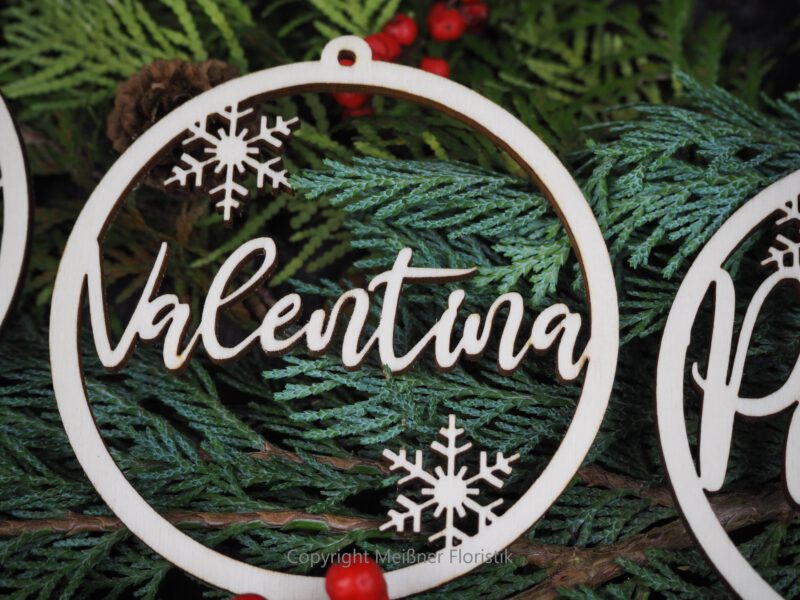meissner-floristikAverage rating: 0 reviews Christbaumschmuck individualisiert Holz Namen