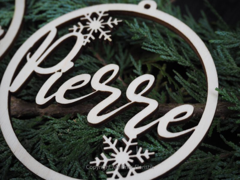 meissner-floristikAverage rating: 0 reviews Christbaumschmuck individualisiert Holz Namen