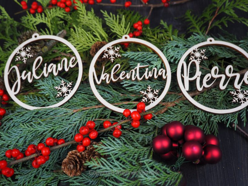 meissner-floristikAverage rating: 0 reviews Christbaumschmuck individualisiert Holz Namen