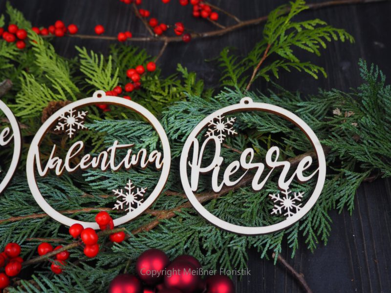 meissner-floristikAverage rating: 0 reviews Christbaumschmuck individualisiert Holz Namen