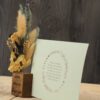 Fotohalter Kartenhalter Holz mit Gravur Trockenblumen