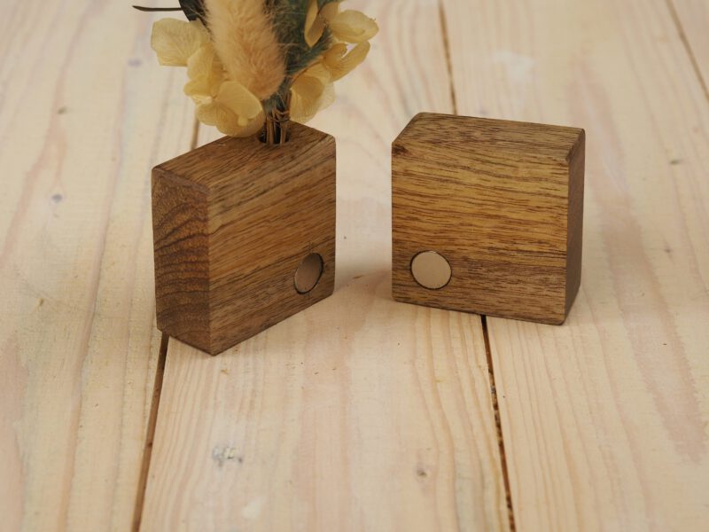 Fotohalter Kartenhalter Holz mit Gravur Trockenblumen