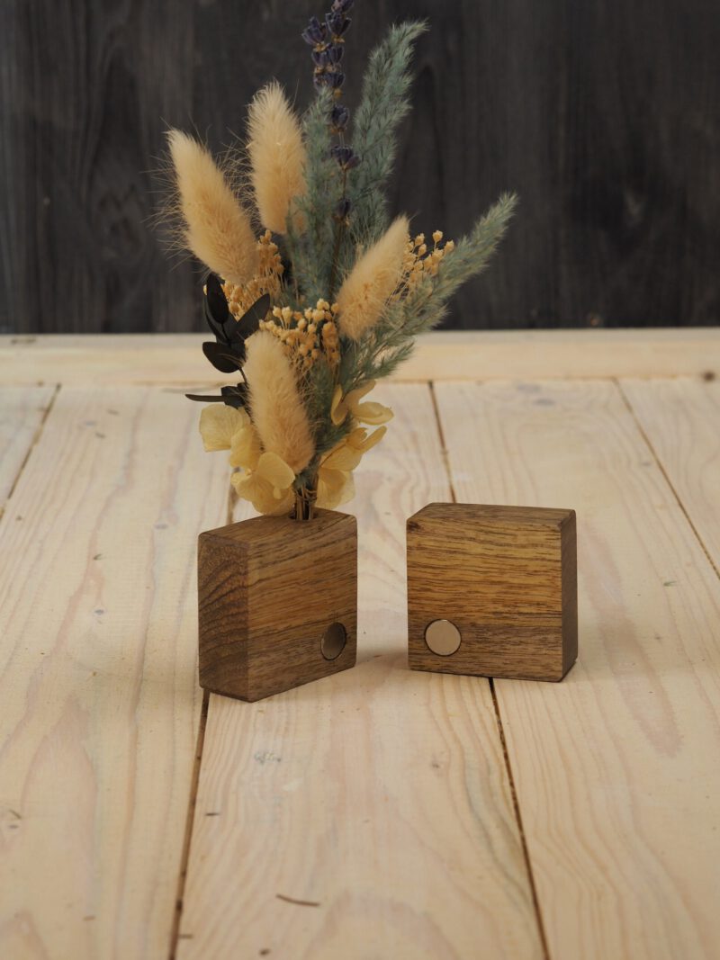 Fotohalter Kartenhalter Holz mit Gravur Trockenblumen