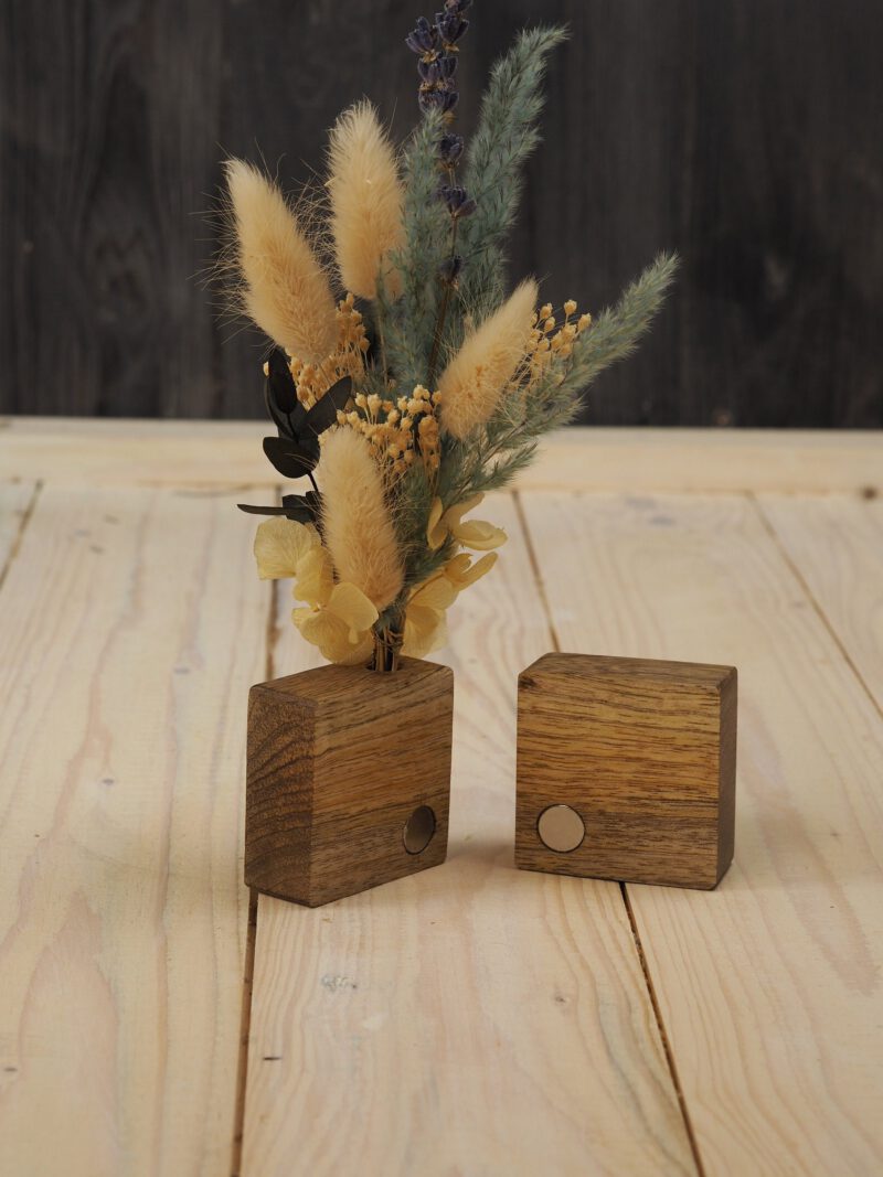 Fotohalter Kartenhalter Holz mit Gravur Trockenblumen