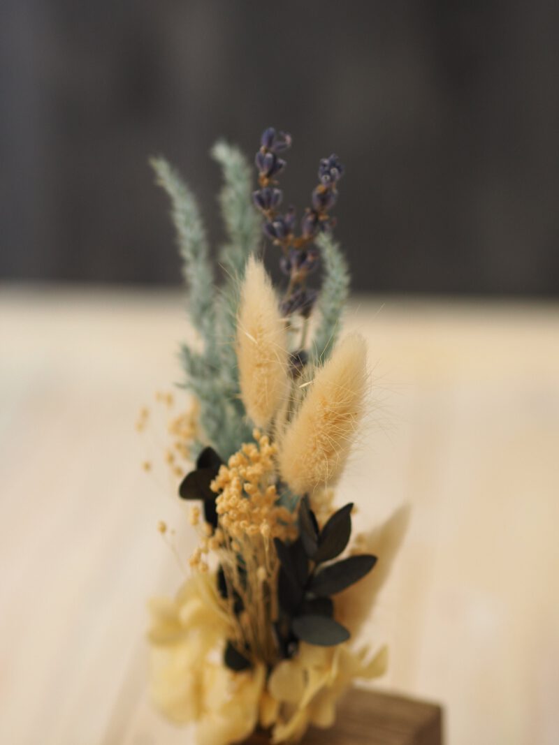Fotohalter Kartenhalter Holz mit Gravur Trockenblumen