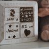 Geschenk zur Geburt, Holzkästchen mit Gravur, Baby Geschenk personalisiert