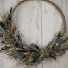 Großer Hoop Trockenkranz Wandkranz Türkranz Trockenblumen 40 cm