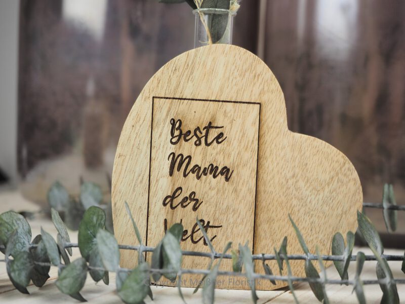 Holzdeko Vase, Geschenk für die beste Mama