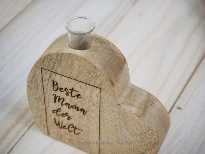 Holzdeko Vase, Geschenk für die beste Mama
