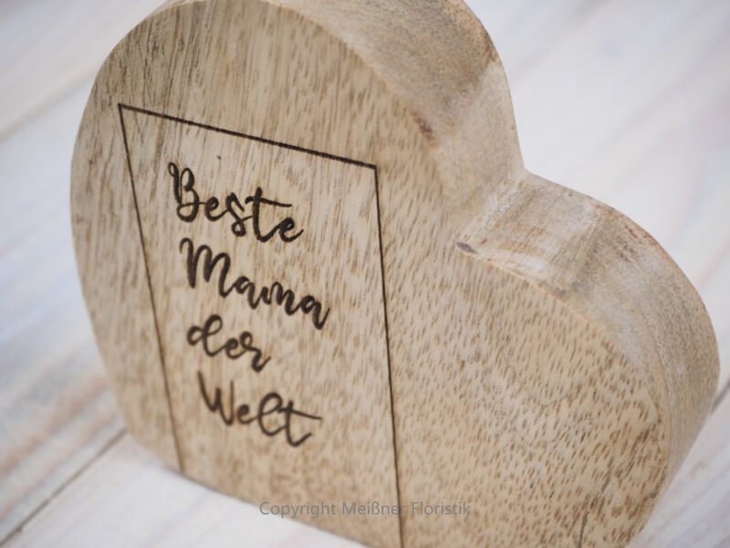 Holzdeko Vase, Geschenk für die beste Mama
