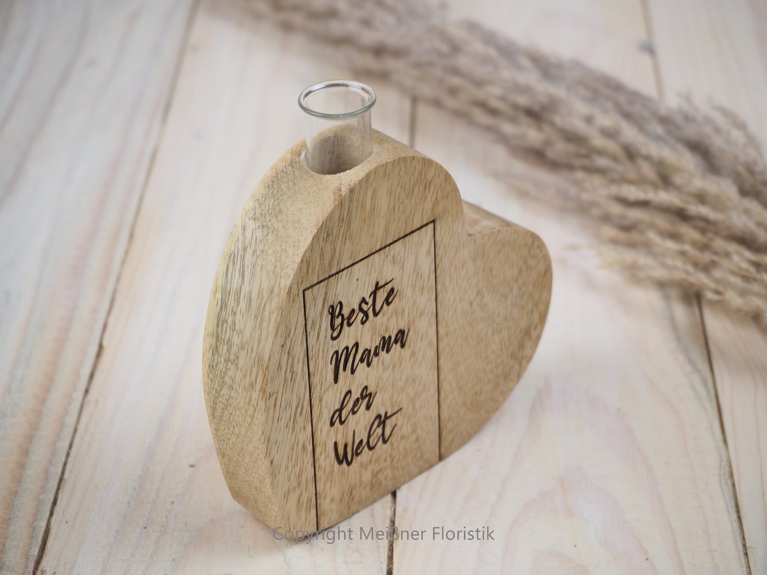 Holzdeko Vase, Geschenk für die beste Mama