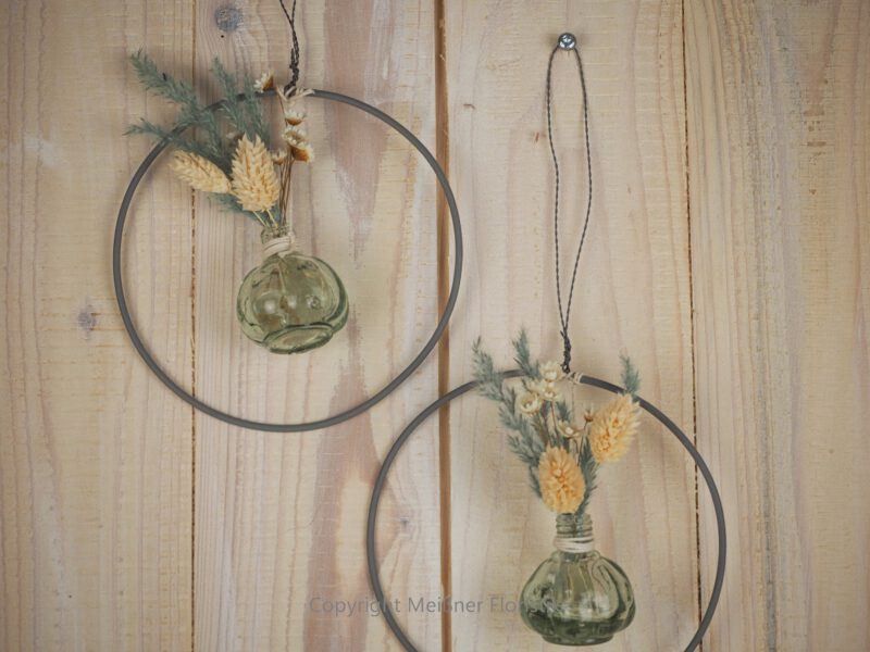 Hoop / Loop Mini mit Trockenblumen und Mini Vase 2er Set