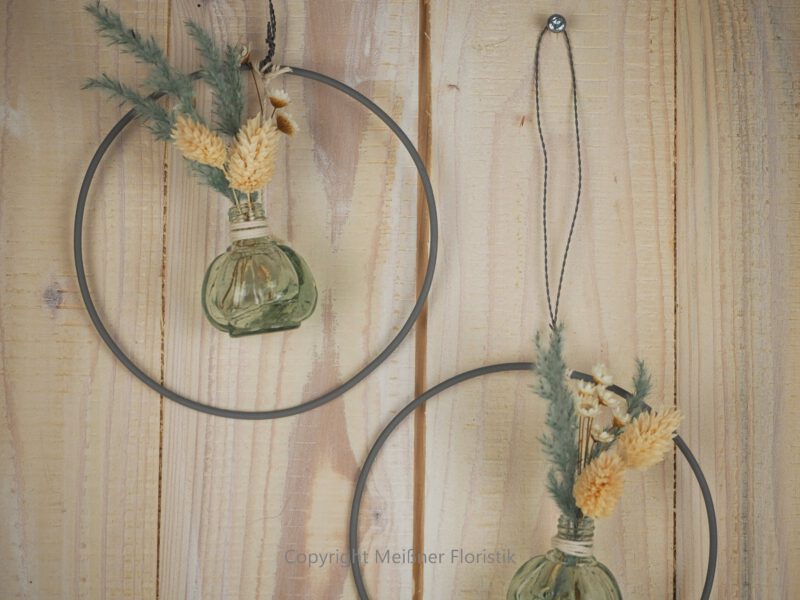 Hoop / Loop Mini mit Trockenblumen und Mini Vase 2er Set