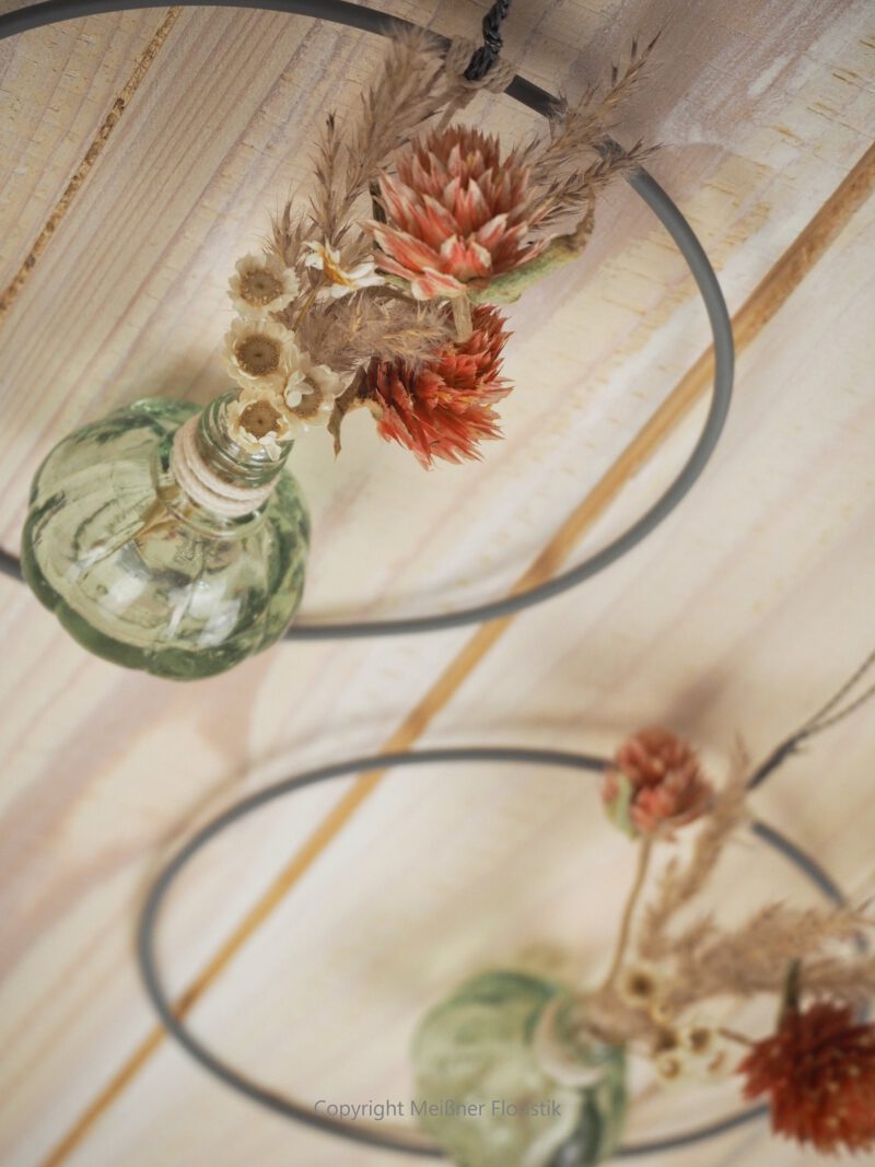 Hoop / Loop Mini mit Trockenblumen und Mini Vase 2er Set orange