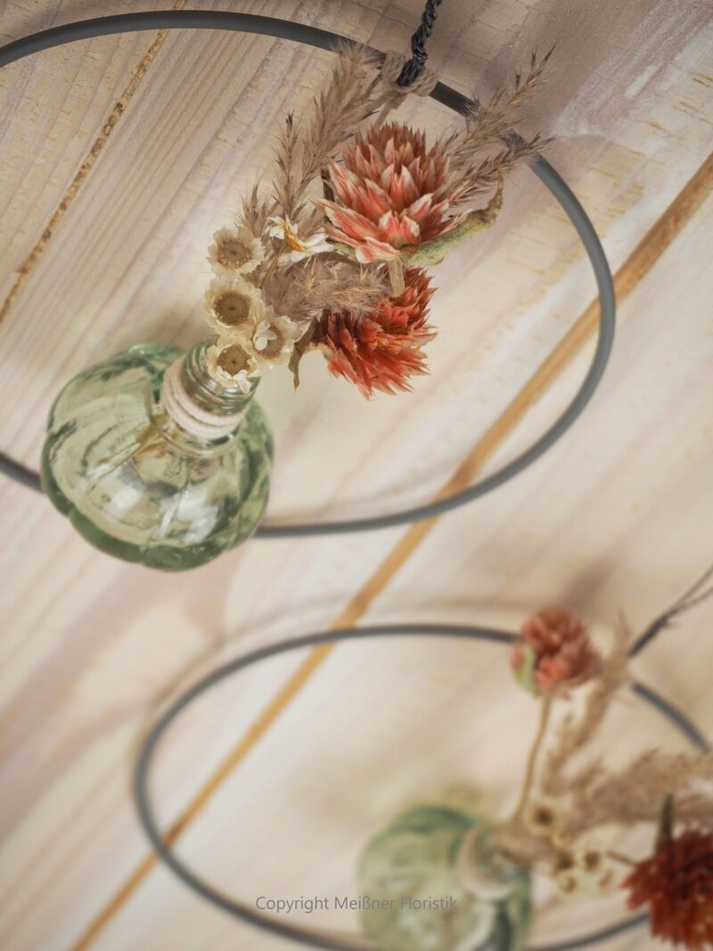 Hoop / Loop Mini mit Trockenblumen und Mini Vase 2er Set orange