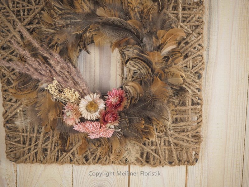 Hoop Loop Türkranz Flowerhoop Trockenblumen 30 cm Rosa
