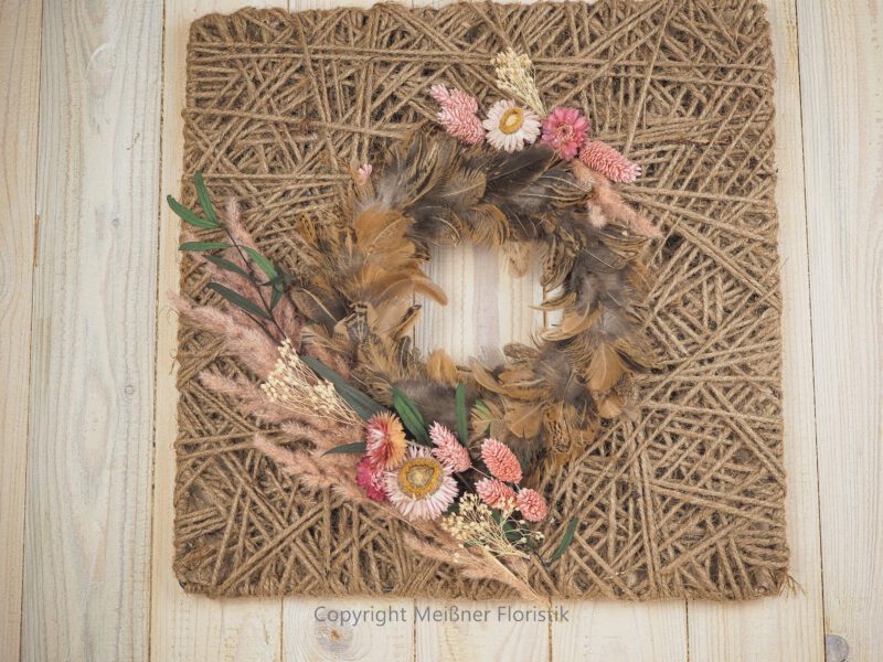 Hoop Loop Türkranz Flowerhoop Trockenblumen 40 cm Rosa