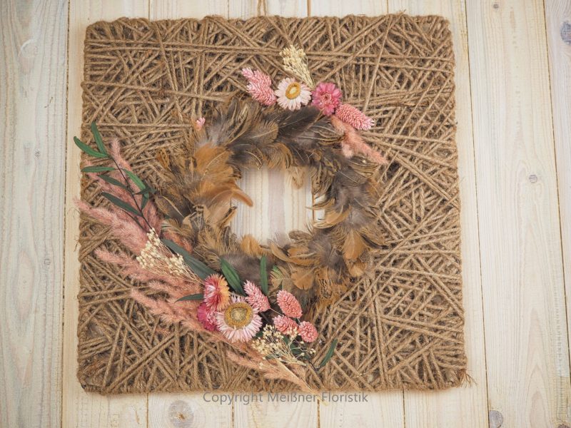 Hoop Loop Türkranz Flowerhoop Trockenblumen 40 cm Rosa