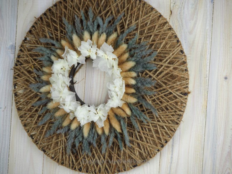 Hoop Trockenkranz Trockenblumen Wandkranz Türkranz Flowerhoop Fadenhoop Größe 30 oder 40 cm