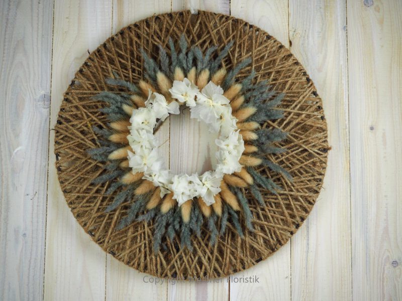 Hoop Trockenkranz Trockenblumen Wandkranz Türkranz Flowerhoop Fadenhoop Größe 30 oder 40 cm
