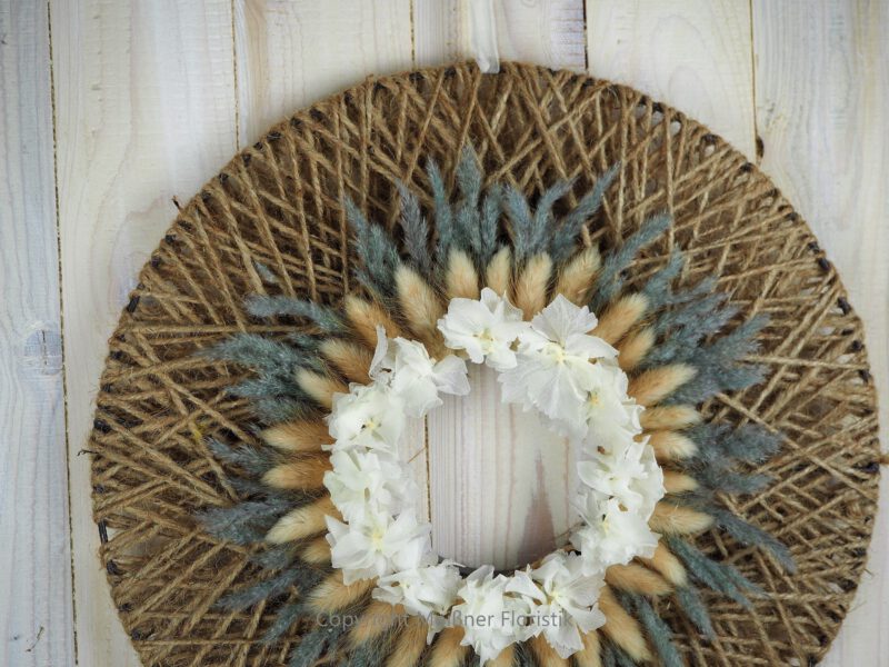 Hoop Trockenkranz Trockenblumen Wandkranz Türkranz Flowerhoop Fadenhoop Größe 30 oder 40 cm