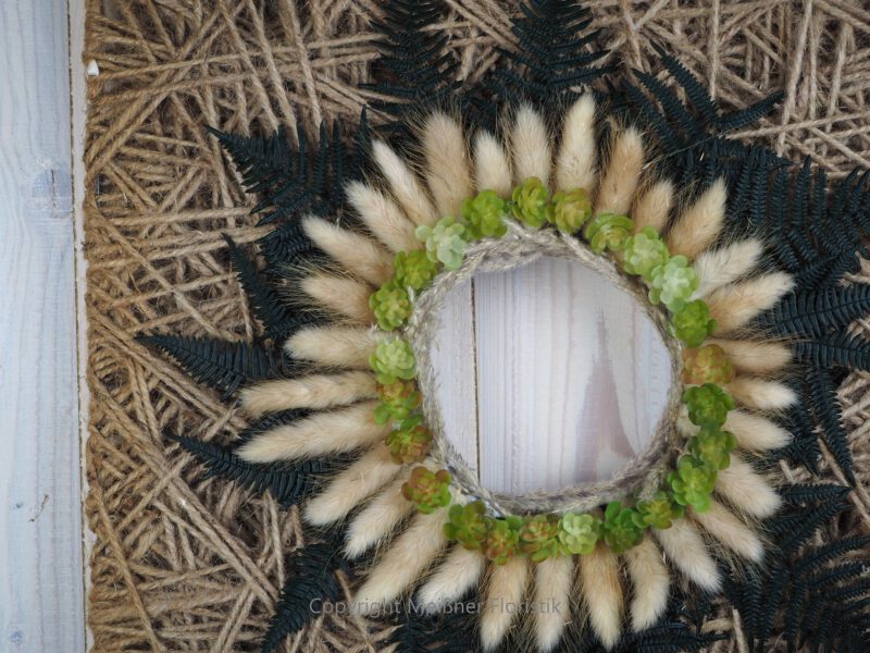 Hoop Trockenkranz Trockenblumen Wandkranz Türkranz Flowerhoop Fadenhoop Größe 30 oder 40 cm quadratisch